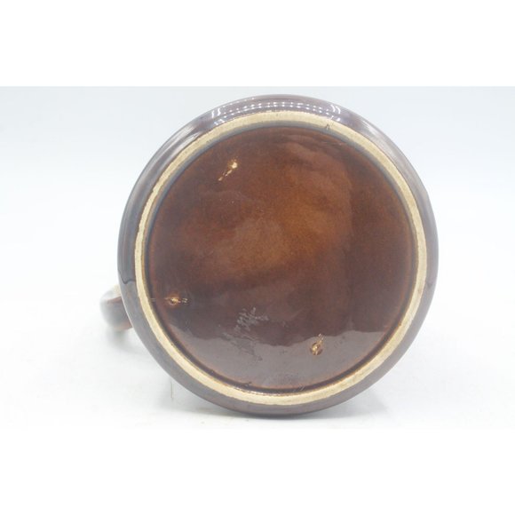 Vtg BROWN DRIP GLAZE WATER PITCHER Bean Pot Stoneware 9.5" TALL Hull Style B7 - Picture 6 of 7